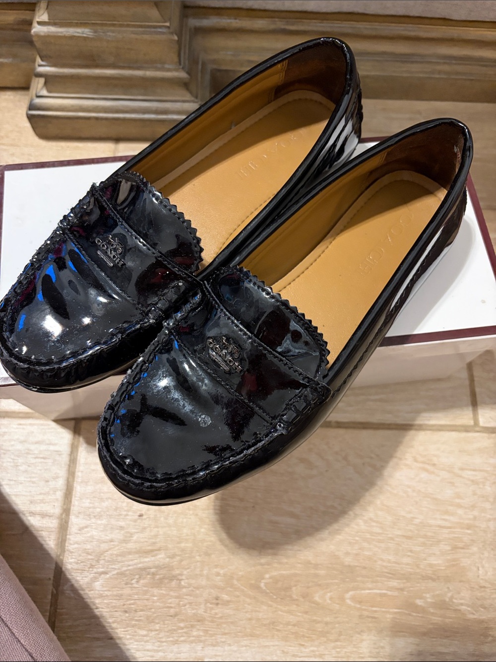 Coach Black Patent Leather Women's Loafers